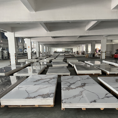 Long Side Click and Glue Installation PVC Marble Sheet Board for Hotel House Decoration