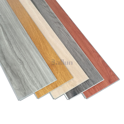 Waterproof Click Lock Vinyl Plank Commercial Grade SPC Flooring with Wood Grain Finish